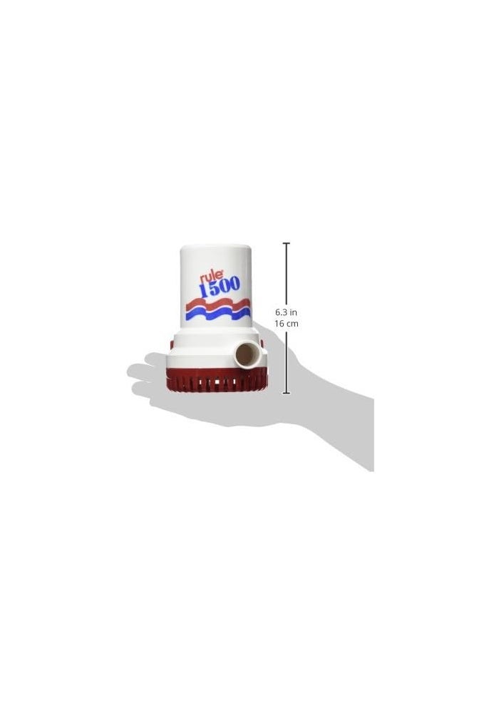 Rule 02 Marine Bilge Pump, 1500 GPH, Non-Automatic, 12 Volt - Image 2
